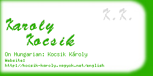 karoly kocsik business card
